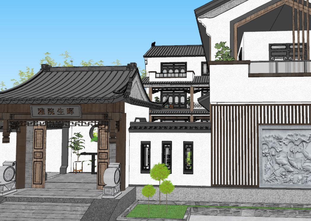 宿迁市宿豫区别墅庭院工程江南古镇景观打造