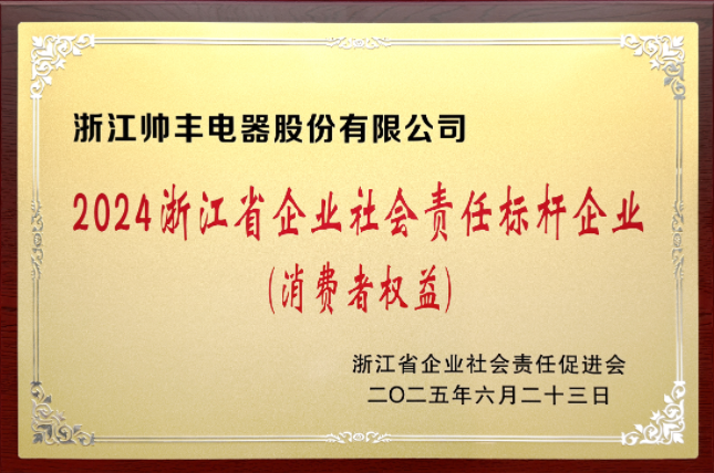 帅丰电器资质证书