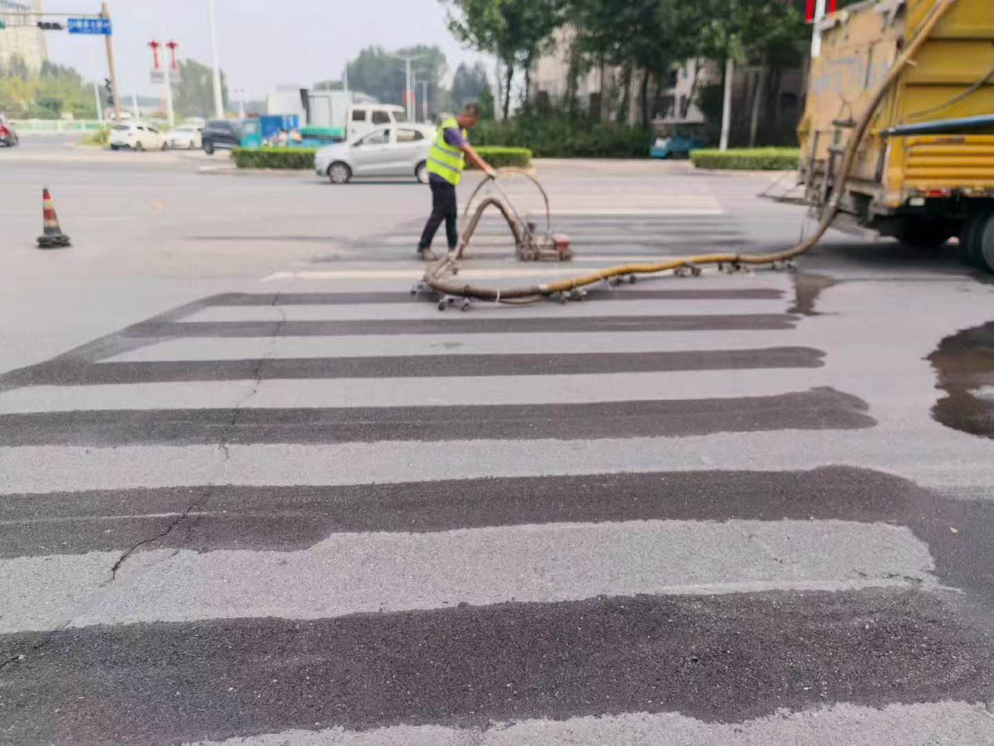 杭州市西湖区旧标线清除