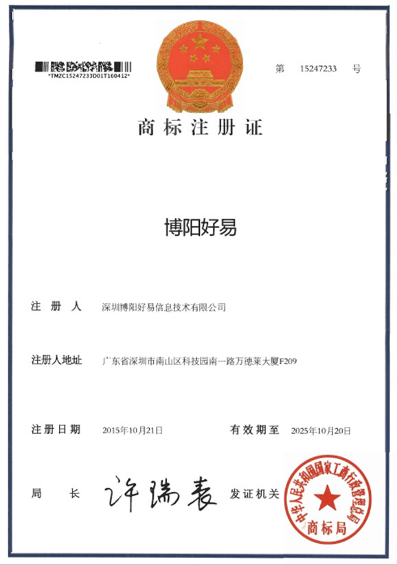 博阳好易信息技术资质证书